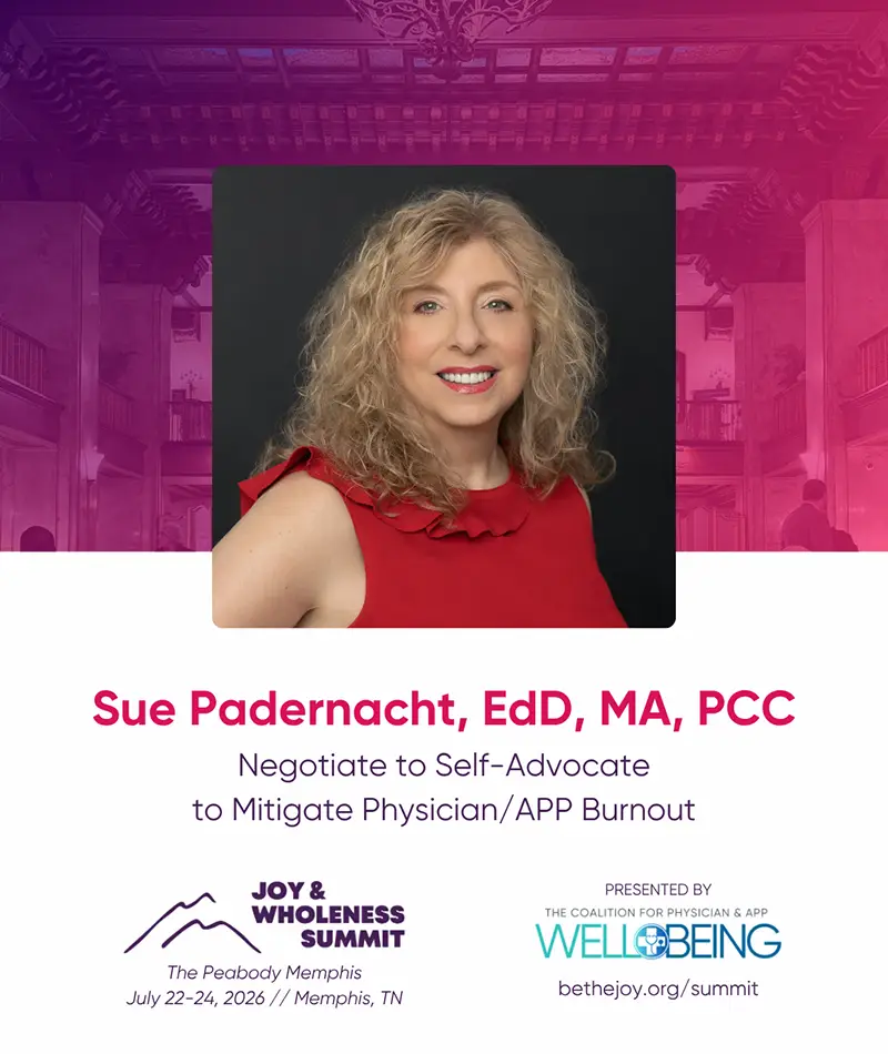 Sue Padernacht at Healthcare Burntout Symposium in San Diego